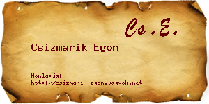 Csizmarik Egon névjegykártya